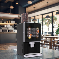 Distributeur automatique de café commercial entièrement automatique pour usage hospitalier, avec code QR, moulin à café, en acier inoxydable, 9 saveurs chaudes différentes