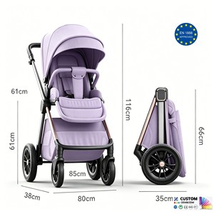 Cochecito de Bebé 3 en 1 de Alta Calidad, Convertible en Silla de Paseo y Cesta para Dormir con Asiento para Auto - Product Image 1