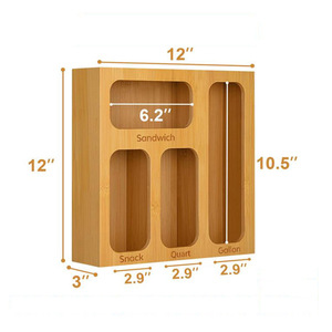 4 in 1 Bamboo Ziplock Bag Storage Organizer