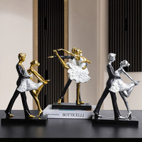 Ensemble de figurines de danse de couple d'art de table de salon de style européen