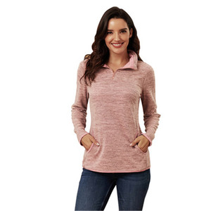 <span class=keywords><strong>Felpa</strong></span> da Donna <span class=keywords><strong>con</strong></span> Zip 1/4, Manica Lunga, Casual, Trendy, Collo Alto, Pullover, Tunica <span class=keywords><strong>con</strong></span> <span class=keywords><strong>Tasche</strong></span>, Giacca <span class=keywords><strong>Felpa</strong></span> Neutra - Product Image 6