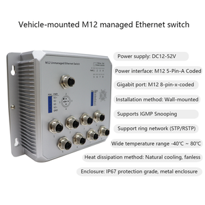Switch Ethernet Gigabit robuste à 8 ports avec connecteur M12 Aviation pour usage industriel - Product Image 3