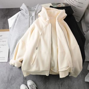 Felpe con logo personalizzato con cappuccio e cerniera spessa cappotti alla moda autunno inverno a maniche lunghe <span class=keywords><strong>felpa</strong></span> con cappuccio da <span class=keywords><strong>donna</strong></span> - Product Image 3