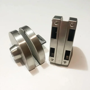 1 jeu de serrures de porte coulissante à double ouverture en verre, durables, à clé, en acier inoxydable poli, à double pêne dormant, 10-12 mm, pour bureau - Product Image 5