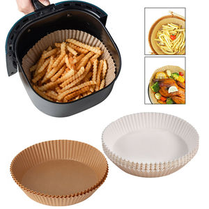 Air Fryer Paper <b>Tray</b> 20cm Silicone Coated Disposable For Baking Fries <b>BBQ</b> Non Stick Liner 100 Pcs - Product Image 3