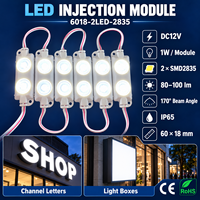 Module LED 12V 1W IP65 étanche, module LED 2 SMD2835 pour lettres lumineuses avec lentille 170 degrés pour enseignes et caissons lumineux