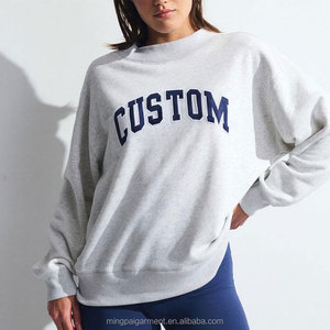 Maglione maglione maglione in <span class=keywords><strong>pile</strong></span> <span class=keywords><strong>oversize</strong></span> da <span class=keywords><strong>donna</strong></span> con collo finto felpa stile stile ricamato in morbido cotone Mockneck Pullover girocollo - Product Image 1