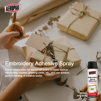 Aeropak 500ml Colle en spray pour broderie à base de caoutchouc, transparente, repositionnable, sans résidus, adhérence temporaire, OEM/ODM