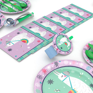 Alpaca Party Supplies Set 60-80 Pcs Cartoon Birthday Tableware Decorations for Children's Parties - Product Image 5