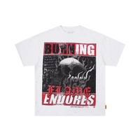 FIRST ROW Nouveau T-shirt à manches courtes pour homme en maille unie, style urbain, orné de strass de haute qualité