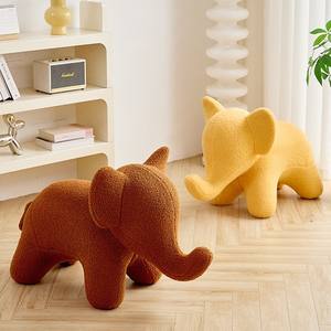 Chaise en peluche jaune en forme d'éléphant, style dessin animé, siège de salon pour enfants et adultes - Product Image 2