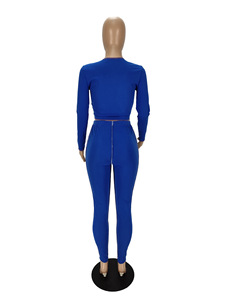 Nuevo conjunto Sexy de dos piezas de otoño, trajes de Club para mujer, <span class=keywords><strong>ropa</strong></span> de cumpleaños, Top corto con cordones, pantalón, chándal, conjuntos a juego - Product Image 6