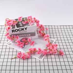 कृत्रिम रेशम साकुरा गार्लैंड चेरी खिलने वाली विस्टेरिया शादी की पृष्ठभूमि सजावट के लिए फूलों - Product Image 1