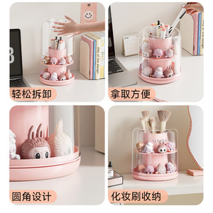 Rotatable Pen Holder <b>Large</b> Desktop <b>Plastic</b> Thickened Multi Functional Acrylic Storage <b>Box</b> For Student Dormitories Makeup - Product Image 1