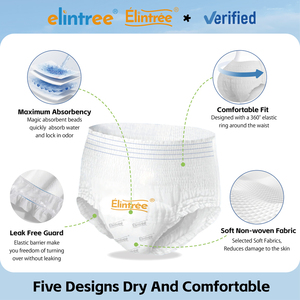 Couches-culottes super douces Elintree pour adultes seniors, haute absorption, <span class=keywords><strong>protection</strong></span> anti-fuites, tissu non tissé, <span class=keywords><strong>protection</strong></span> contre l'incontinence <span class=keywords><strong>urinaire</strong></span> - Product Image 2