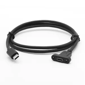 Kabel数据线Cabos Cabo USB C型3.1公对母充电电缆，带笔记本集线器的面板螺钉扩展充电电缆