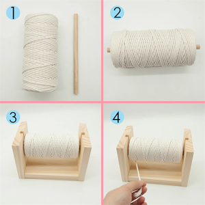 Organisateur de support de cordon en bois de pin rectangulaire écologique avec distributeur de fil pour <span class=keywords><strong>bobine</strong></span> de <span class=keywords><strong>macramé</strong></span> DIY Craft Supply - Product Image 6