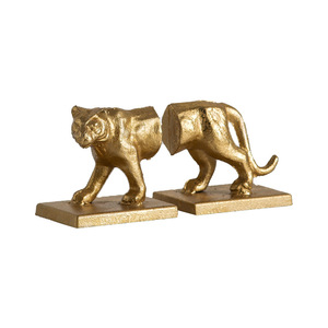 Metal Leopard Bookends American Antique Style 11x9x10.5cm 2Pcs Decorative <b>Ornaments</b> For Home Office <b>Desk</b> - Product Image 2