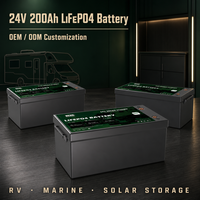 JREPOWER IP67 8S1P 25.6V 5kWh LiFePO4 Baterai Lithium Ion Semi-solid State 200Ah 6000 Siklus untuk Sistem Tenaga Surya Truk Udara