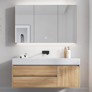 Simple smart bathroom cabinet integrated basin countertop bathroom cabinet combination washbasin basin washbasin - Product Image 3