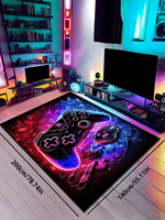 Tapis de Sol Esports Manette Salon de Jeu Décoration Intérieure Cyberpunk Cartoon Grande Surface Tapis Complet