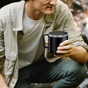 Mug de voyage personnalisé de 12 oz avec couvercle, gravure au laser, impression 3D, design classique pour le camping - Product Image 4