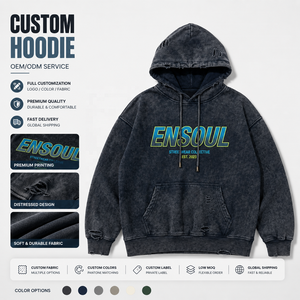 Sudadera con capucha para hombre con cremallera, estampado de graffiti, efecto desgastado, lavado ácido, salpicaduras de pintura, estilo urbano, personalizada, moda urbana - Product Image 1