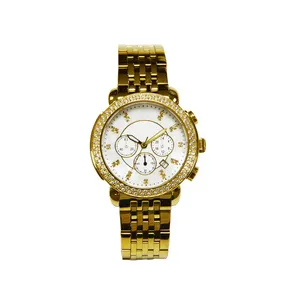 שעון נשים אופנתי זהב 2024 עם צמיד נשים משלוח חינם יהלומים שעוני יוקרה מותג נשים
