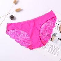 Women Briefs Ladies Ice Silk Seamless Transparent Underwear Sexy Lace Panties