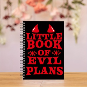 Carnet à spirales A5 « Evil Plan » sur le thème des sorcières et de l'horreur – Journal parfait pour Halloween, cadeau idéal pour les amis, pour raconter des histoires effrayantes - Product Image 4