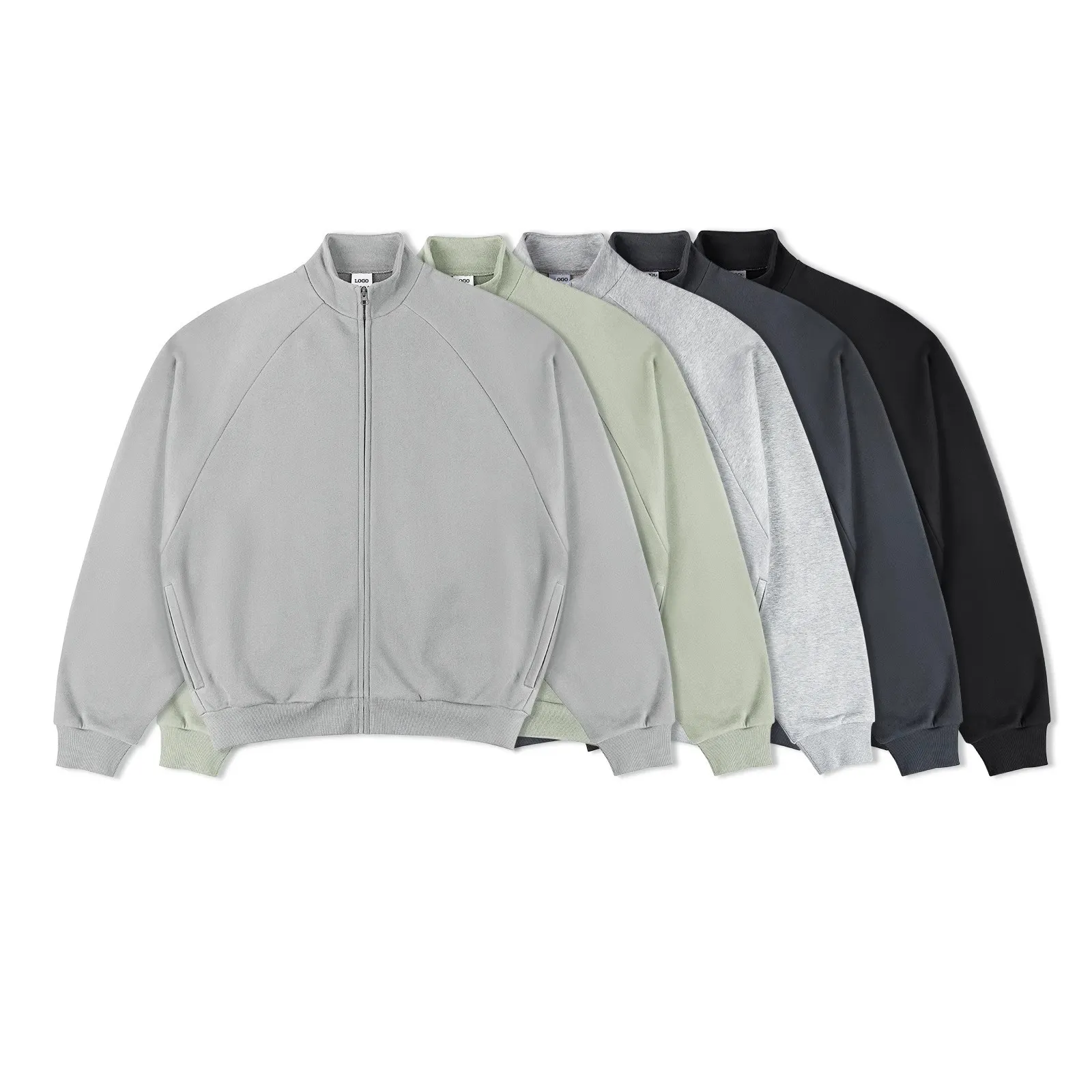 Manufacturer Custom Unisex Cropped Zipup Sweatshirt Jacket OEM Men Cotton Polyester Boxy Crop Full Zip Up Hoodies With Zipper