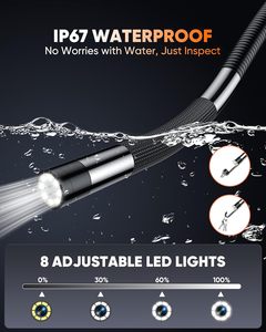 กล้องบอร์สโคปแบบสองทิศทางขนาด 6 มม. 0.33 นิ้ว พร้อมไฟ LED สำหรับงานตรวจสอบอุตสาหกรรม หน้าจอ HD 1080P ขนาด 4.3 นิ้ว ความยาว 1.5 ม. แบบยืดหยุ่น Z90-6 มม. สองแบบ - Product Image 6