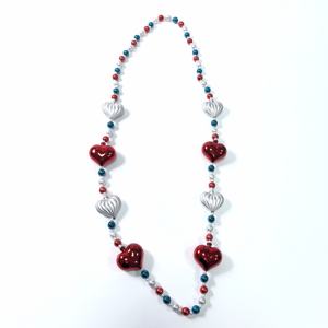 Cuentas de Corazón Atractivas en Oferta - Colgantes Metálicos Rojo, Blanco y Azul - Venta al por Mayor para San Valentín/Mardi Gras/Día de la Independencia - Product Image 1