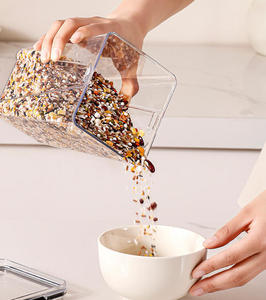 Recipientes Modernos Portáteis de Grande Capacidade para Armazenamento de Alimentos Herméticos com Tampas de Travamento Empilháveis de Plástico para Despensa de Cozinha - Product Image 3