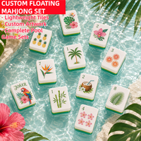 Tuiles de Mahjong flottantes résistantes aux éclaboussures, ensemble de Mahjong tropical pour bord de piscine, jeu de loisirs imperméable pour bord de piscine