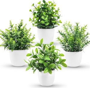 Plante miniature <span class=keywords><strong>en</strong></span> <span class=keywords><strong>pot</strong></span> haute fidélité de 12 cm, verdure artificielle sans odeur pour les salons et bureaux intérieurs - Product Image 1