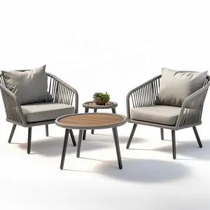 Moderno e minimalista design jardim mesa ao ar livre e cadeiras alumínio mobiliário varanda mobiliário exterior jardim mobiliário
