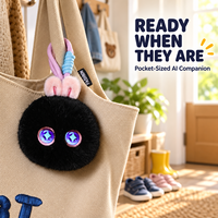 Décoration suspendue Lapin en peluche intelligent IA avec yeux LED interactifs, fonction de chat vocal et capteur tactile – Cadeau Kawaii