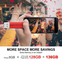Doble uso Pendrive 64GB usb otg flash controlador para Android y PC