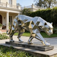 Sculpture d'animal léopard en résine peinte à la main, taille réelle, pour la décoration des zoos et des parcs, et comme cadeau d'affaires en fibre de verre