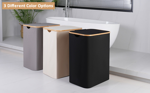 Grande 150L cesto lavanderia <span class=keywords><strong>Design</strong></span> moderno pieghevole vestiti sporchi Organizer rimovibile borsa interna per vestiti giocattoli asciugamani-Beige - Product Image 6