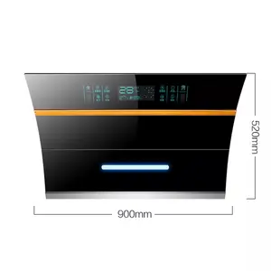 Pantalla táctil de gran potencia de succión, capó de gama de cocina Nexstyle, 90cm, color negro, con Sensor de mano, OEM Design