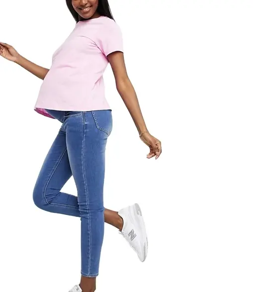 Повседневные Стрейчевые брюки для беременных King Young с высокой посадкой, Эластичные Обтягивающие джинсы с пятью карманами, женская одежда