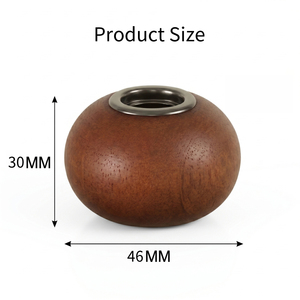 Vietnam WeWood Oval Wood <b>Diffuser</b> Lid Threaded Plastic Liner Spherical Scent Cap Round Fragrance Top Metal Collar - Product Image 4