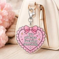 Breloque en acrylique en gros, porte-clés esthétique en forme de cœur, accessoire de sac à dos, cadeau sarcastique en vrac