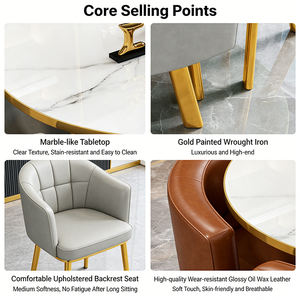 Ensemble de <span class=keywords><strong>table</strong></span> et de chaises rondes créatives, bureau de réception minimaliste pour café, salon de thé, salon - Product Image 5