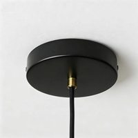 Lustre rond de style nordique, finition noire mate, feuilles d'or, métal, décoration pour la maison et le bureau, E26 LED 250 mm