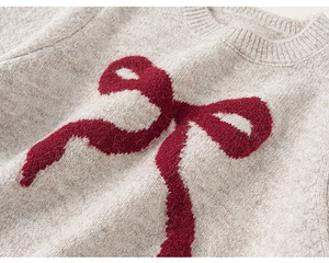 Phong Cách Mới 2025 Mùa Thu Cô Gái Mới Jacquard Hàng Dệt Vải Tops Thời Trang Bé Quần Áo Thêu Trang Trí Trẻ Em Áo Len - Product Image 5