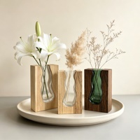 Vase de sol Art Déco LiKang en verre incurvé irrégulier, base écologique, ornement de décoration intérieure, fleurs fraîches ou séchées