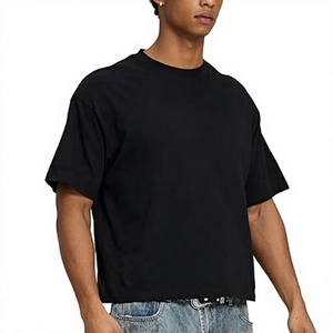 High Quality 100% Cotton Heavy Weight Solid Luxury <b>T</b>-<b>shirt</b> Custom Print Front Logo Boxy Fit Oversize Men Quick Dry Breathable - Product Image 1